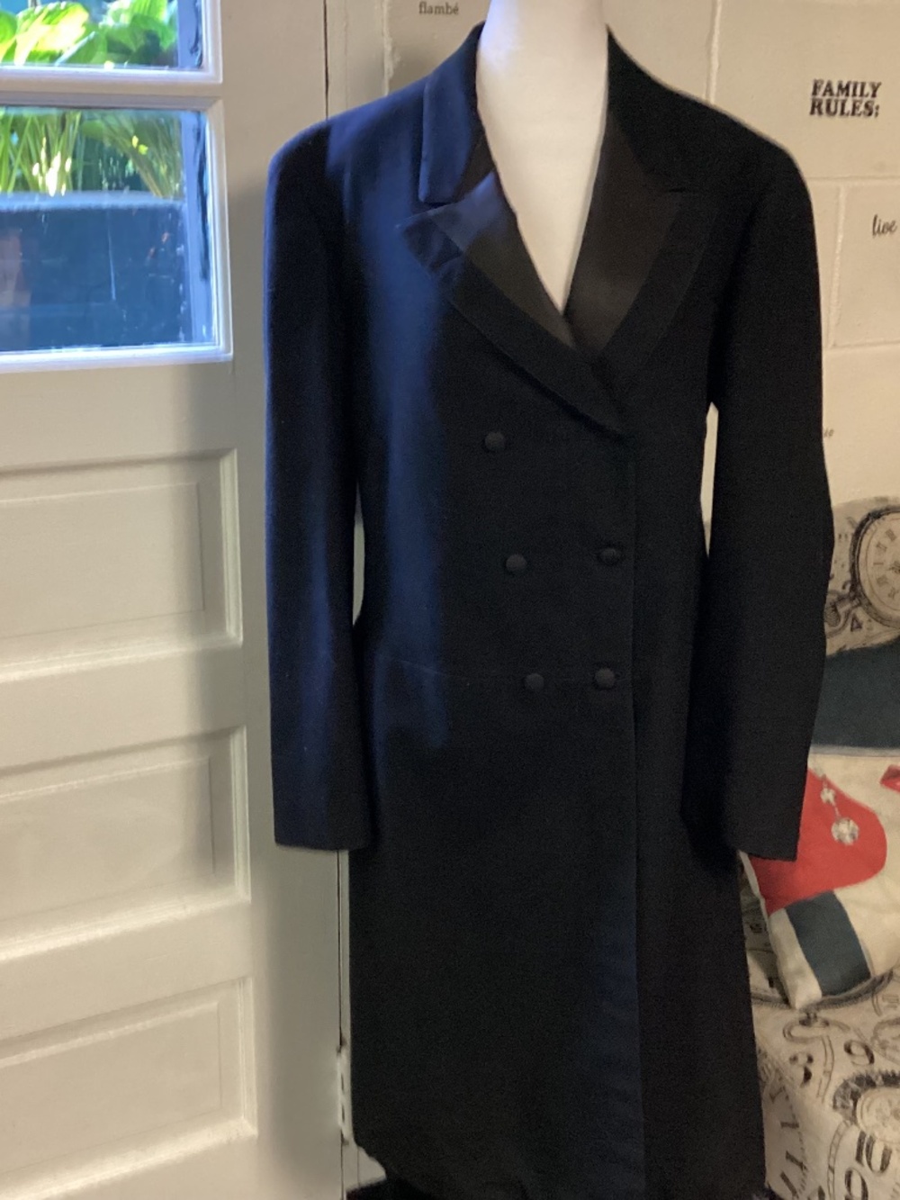 Antique Late 19th C Men's Black Wool Frock Coat Waistcoat Hand Tailored WOW !!!